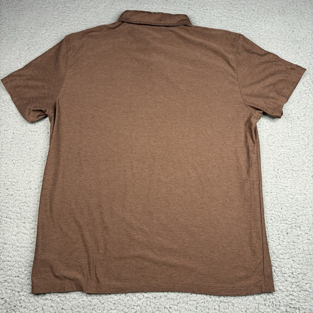 Vuori Performance Polo Shirt Men's XL Fits Large Heather Brown Golf Casual V188 - Picture 8 of 9